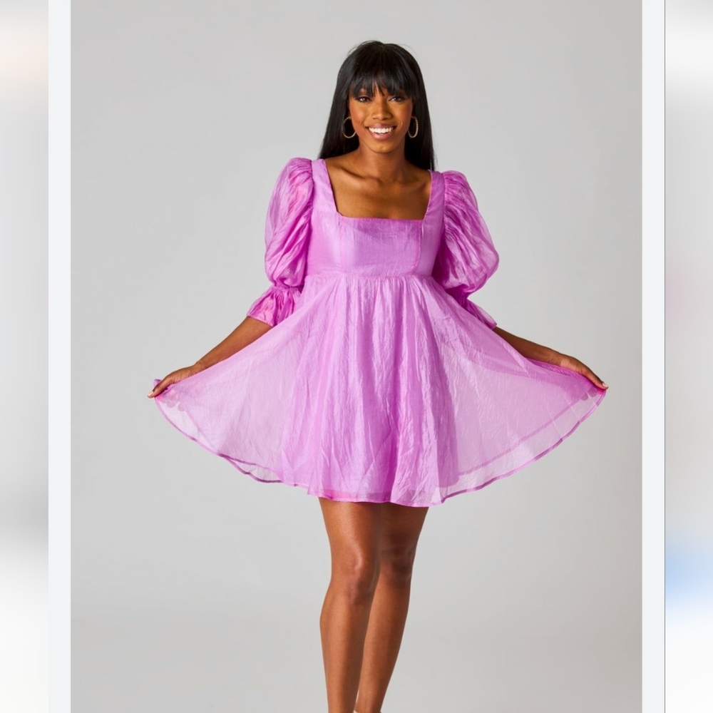 NWT Buddy Love Betsy Puff Sleeve Lilac Dress